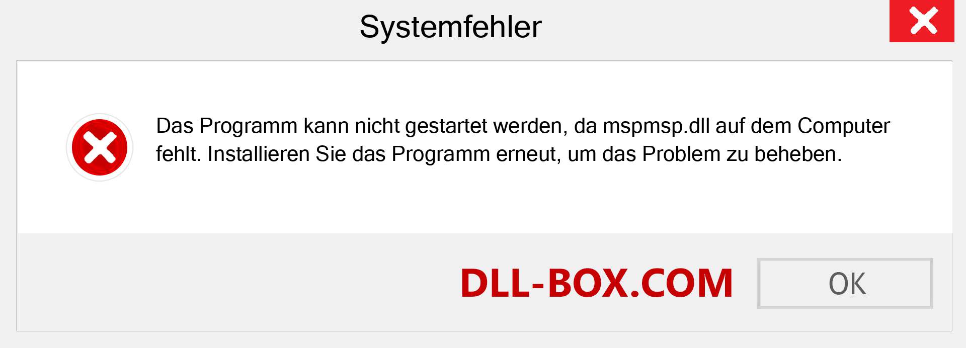 mspmsp.dll-Datei fehlt?. Download für Windows 7, 8, 10 - Fix mspmsp dll Missing Error unter Windows, Fotos, Bildern